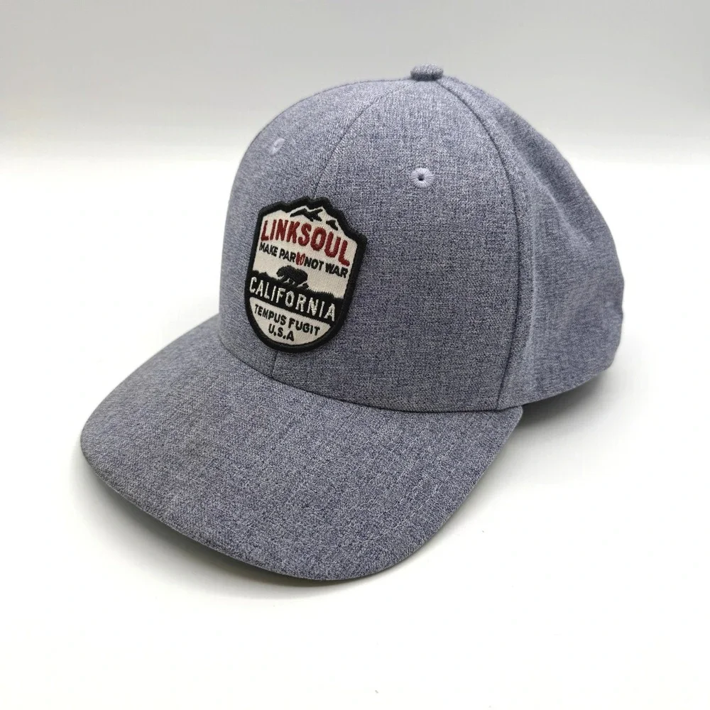 Linksoul Hat Mens One Size Gray Make Pars Not War California Snapback Golf Cap